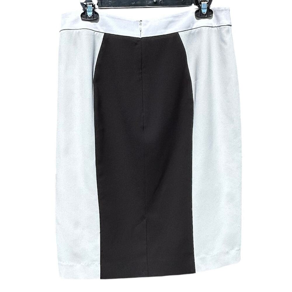 Dylan Gray Colorblock Pencil Skirt Size 14 Black White Career Chic NWT